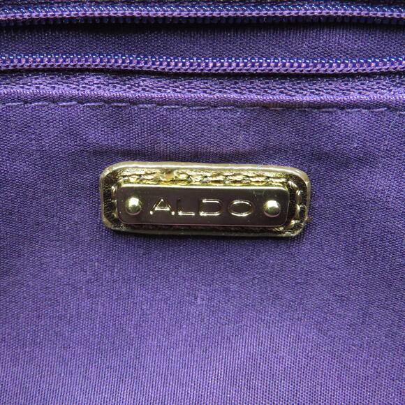 Aldo Gold Glitter Clutch Crossbody Sparkle Crossbody Bag Gold Chain Convertible - Picture 7 of 8